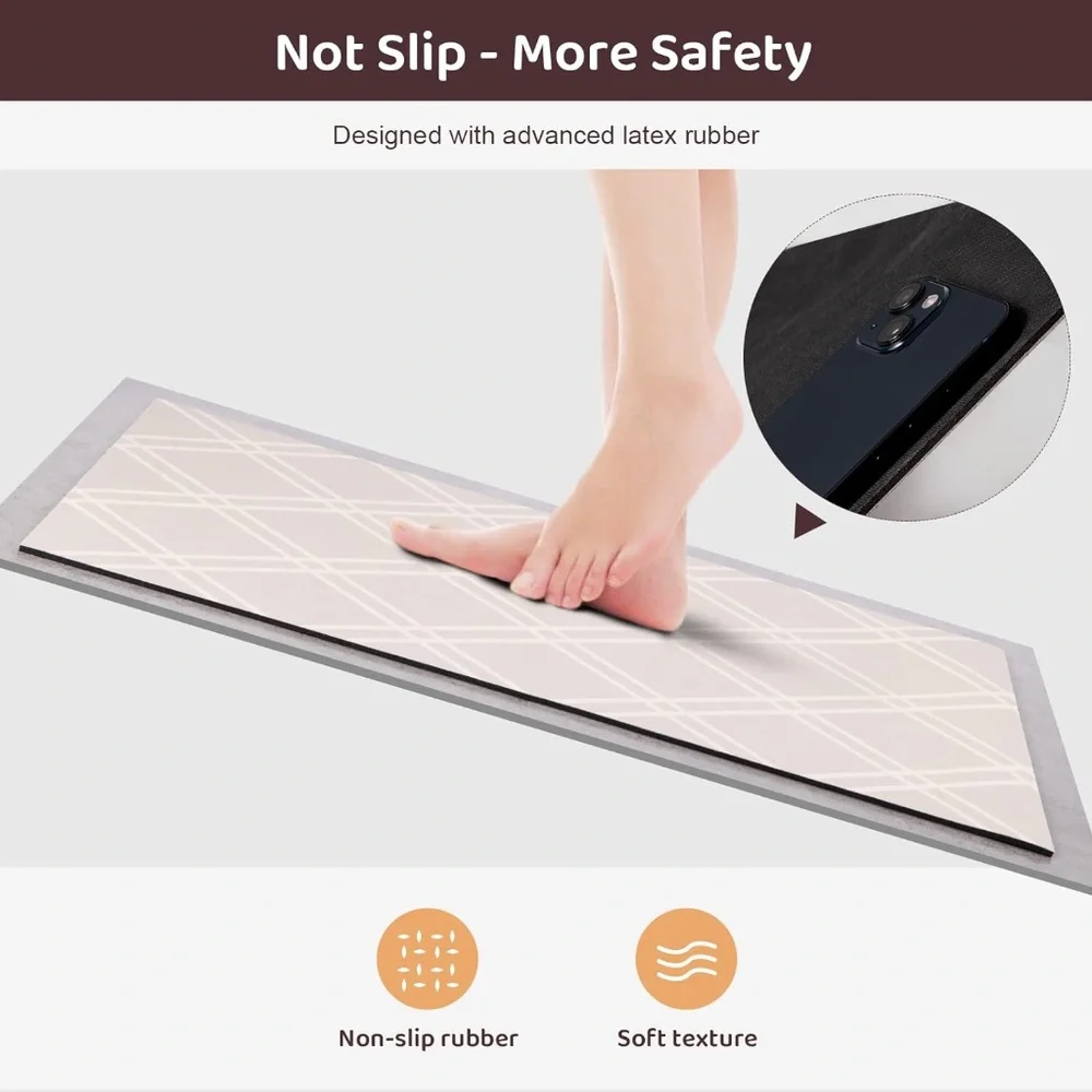 Tosuoka Kitchen Mat Cushioned Anti Fatigue, Waterproof Kitchen Runner (47”X17”)
